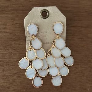 NWT anthropologie earrings white gold